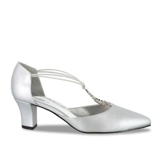 CCO! Easy Street Moonlight Rhinestone Pump Silver Satin